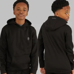 Discount Drenge Tre Dele Hættetrøje T-shirt Og Joggingbukser Sæt Sort/Koksgrå Træningsdragter