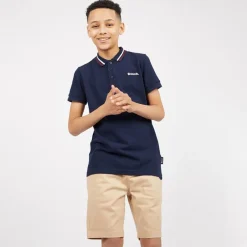 Outlet Drenge Trilson Polo Shirt og Chino Shorts Sæt Blå/Sten Shorts|Sæt