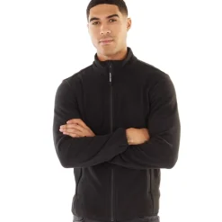 Hot Fleecejakke til Herre med lynlås, sort Hættetrøjer Og Sweatshirts·Fleecetøj|Træningsdragter Og Joggingbukser·Fleecetøj
