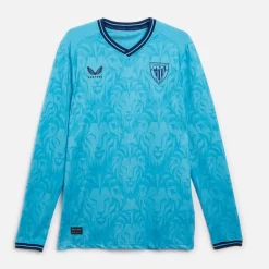 Herre AC Athletic Club Bilbao Pro Langærmet Udebanetrøje Ingen Sponsor Blå Atoll Træning|T-Shirts Og Undertrøjer