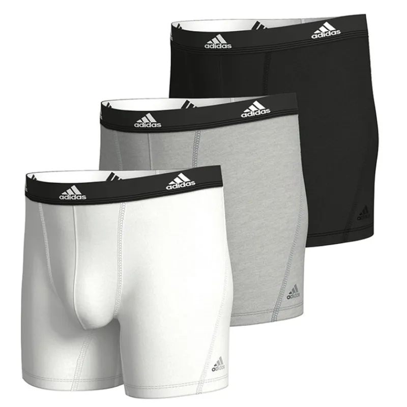 Outlet Herre Active Flex Bomuld Tre Pak Boksershorts Sort/Hvid/Grå Undertøj Og Sokker|Multipakker·Undertøj
