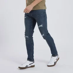 Discount Herre Afspændte Koniske Jeans Vintage Blå Jeans Og Bukser·Slim Jeans|Jeans Og Bukser·Jeans