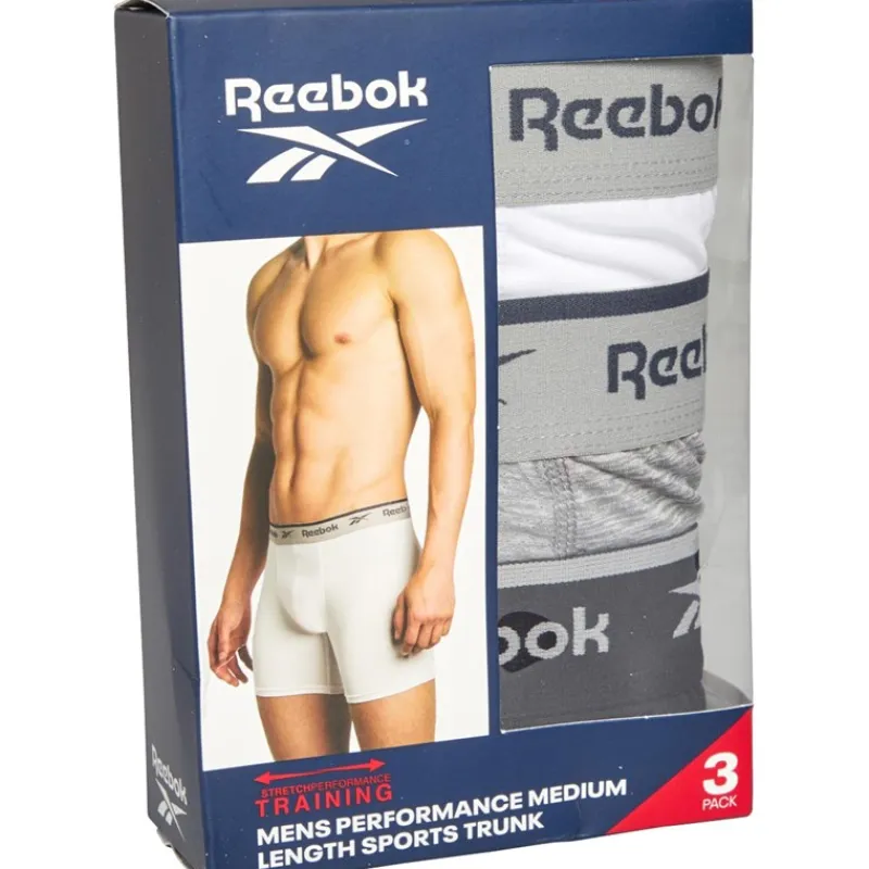 Clearance Herre Ainslie Performance Tre Pak Medium Trunks Sort/Grå Melange/Hvid Undertøj Og Sokker|Multipakker·Undertøj