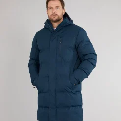 Outlet Herre Belvoir Vandtæt Foret Lang Jakke Navy Udendørs|Jakker Og Frakker