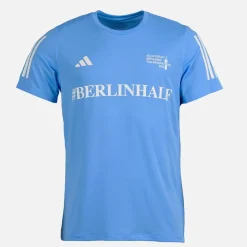 Hot Herre Berlin Halv Marathon Løbe Top Blue Burst Træning|T-Shirts Og Undertrøjer