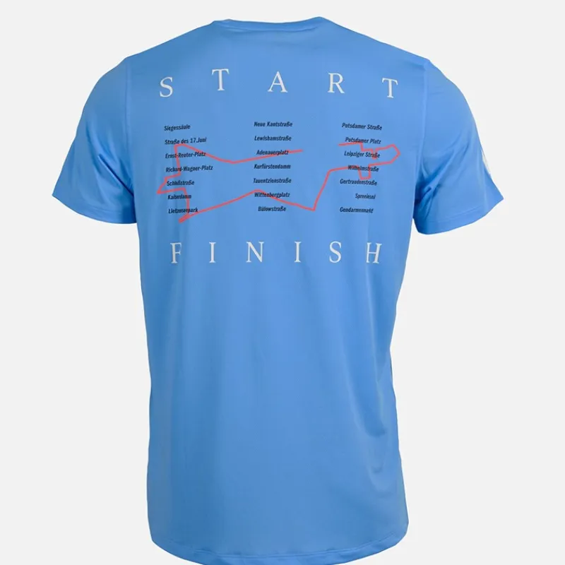 Hot Herre Berlin Halv Marathon Løbe Top Blue Burst Træning|T-Shirts Og Undertrøjer