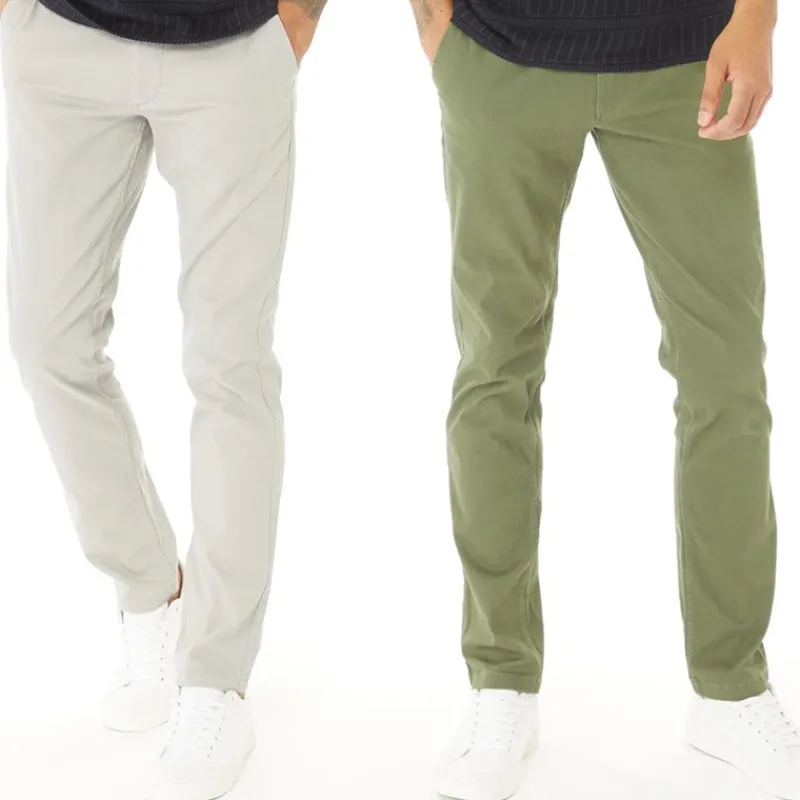 Clearance Herre Bolton Dean AKM Chino Bukser 2-pak Ghost Grå/Oliven Nat Jeans Og Bukser·Bukser