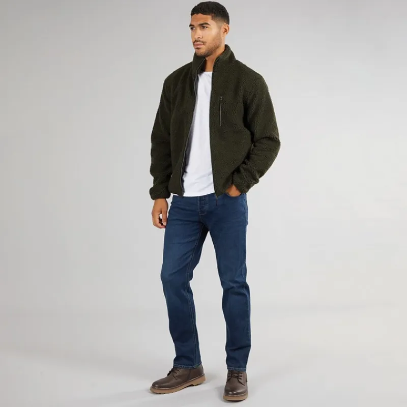Clearance Herre Borg Fleece med tragthals Khaki Hættetrøjer Og Sweatshirts·Fleecetøj|Træningsdragter Og Joggingbukser·Fleecetøj