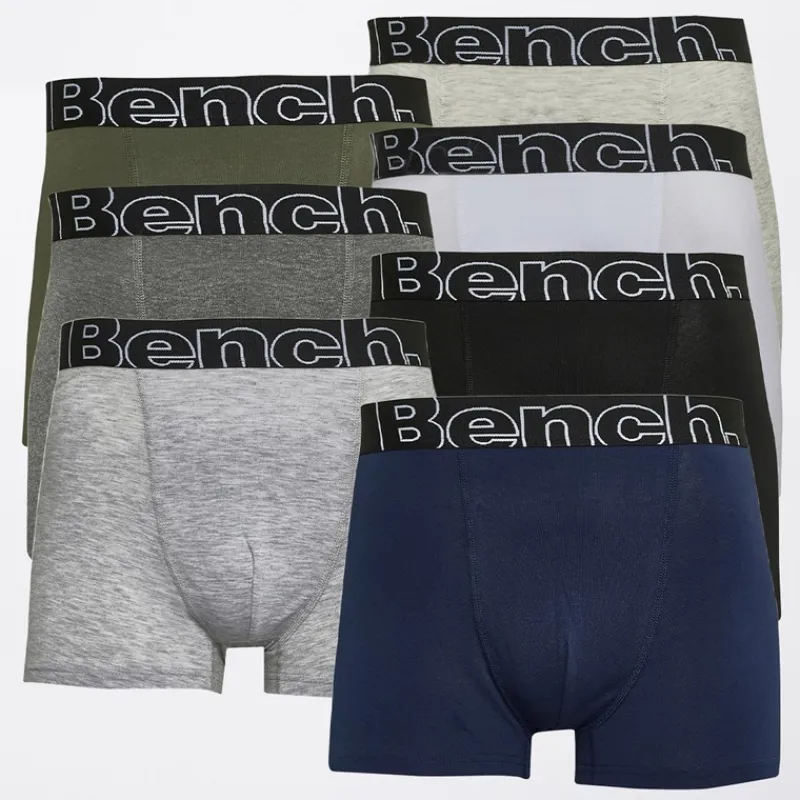 Outlet Herre Burchard Syv-pak Boxers Ecru Melange/Khaki/Hvid/Antracit Melange/Sort/Grå Melange/Marineblå Multipakker·Undertøj|Undertøj, Sokker Og Nattøj·Boxer Shorts