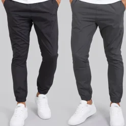 Online Herre Cargobukser med manchet i 2-pak sort/​antracit Jeans Og Bukser·Cargobukser|Jeans Og Bukser·Bukser