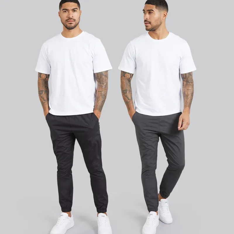 Online Herre Cargobukser med manchet i 2-pak sort/antracit Jeans Og Bukser·Cargobukser|Jeans Og Bukser·Bukser