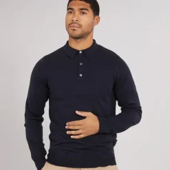 Herre Cash L/​S Polo Shirt Marine T-Shirts, Poloer Og Skjorter·Poloer