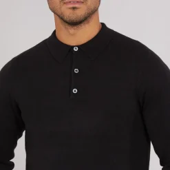 Hot Herre Cash L/S Polo Shirt Sort T-Shirts, Poloer Og Skjorter·Poloer