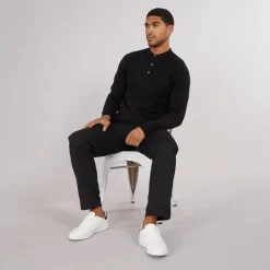 Hot Herre Cash L/S Polo Shirt Sort T-Shirts, Poloer Og Skjorter·Poloer