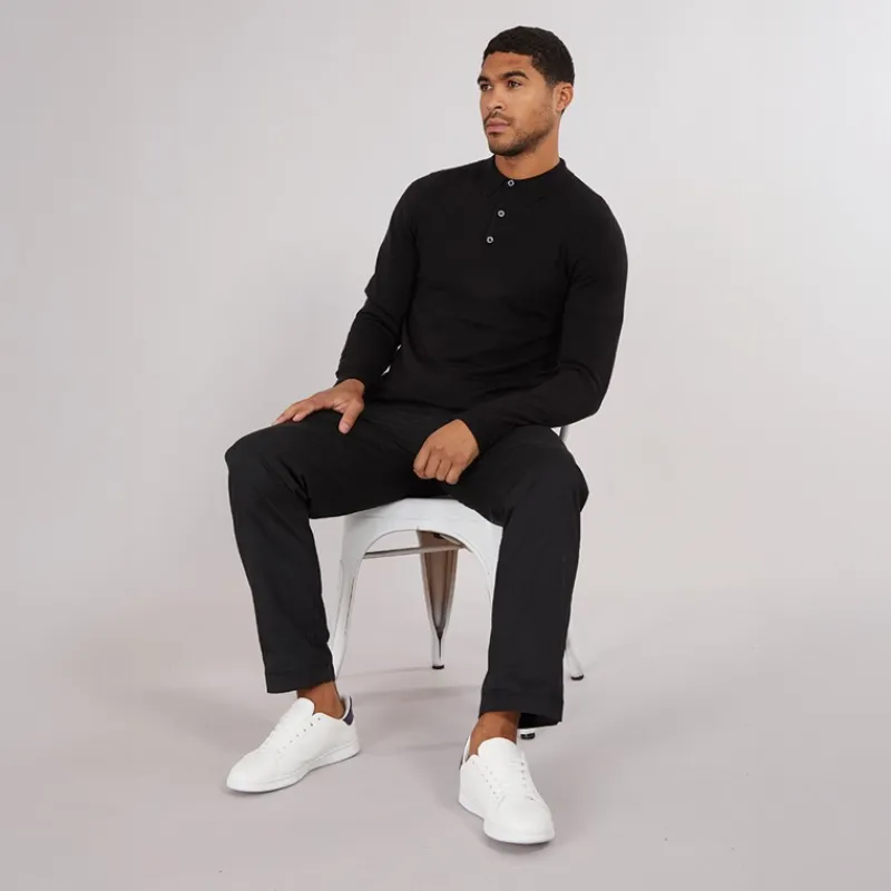 Hot Herre Cash L/S Polo Shirt Sort T-Shirts, Poloer Og Skjorter·Poloer