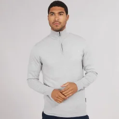 Hot Herre Cash 1 / 2 Zip Jumper Lys Grå Mel Trøjer Og Cardigans·Trøjer