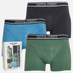 Online Herre Chase Ensfarvet Tre Pak Boxer Trusser Dark Navy/Dark Ivy/Azure Blue Multipakker·Undertøj|Undertøj, Sokker Og Nattøj·Boxer Shorts