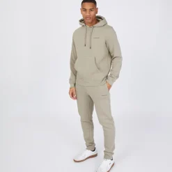 Sale Herre Chelmere Hoodie og Joggers Sæt Mørk Sten Træningsdragter Og Joggingbukser·Træningsdragter