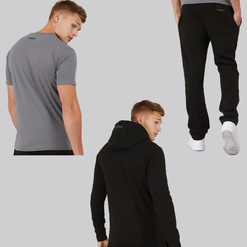 Online Herre Chemberry Hættetrøje T-shirt Og Joggingbukser Med Åben Kant Sæt /Koksgrå Træningsdragter Og Joggingbukser·Træningsdragter