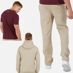 New Herre Chemberry Hættetrøje T-shirt Og Joggingbukser Med Åben Kant Sæt Stone/​Burgundy Træningsdragter Og Joggingbukser·Træningsdragter