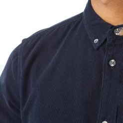 Clearance Herre Cord Langærmet shirts Mørk Marineblå T-Shirts, Poloer Og Skjorter·Skjorter