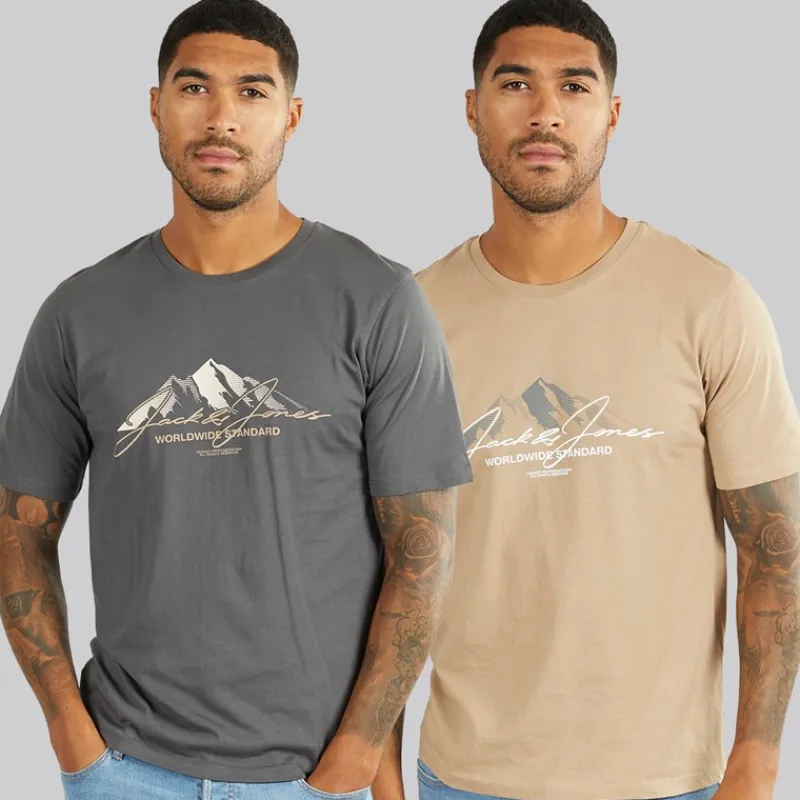 Sale Herre Cover Mountain To Pak T-shirts Asfalt/Silver Mink T-Shirts, Poloer Og Skjorter·Multipakker|Multipakker·T-Shirts Og Undertrøjer