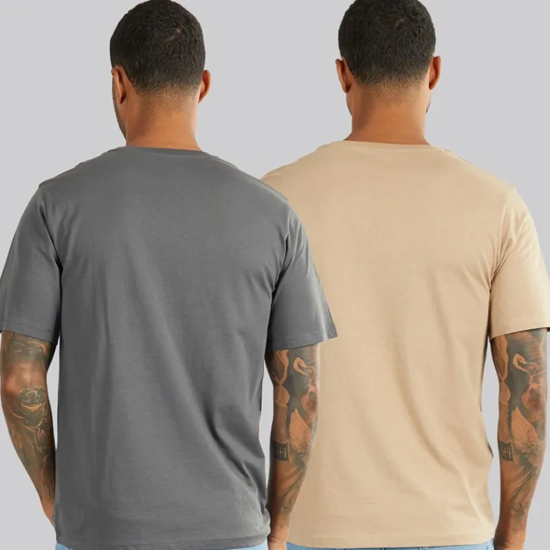 Sale Herre Cover Mountain To Pak T-shirts Asfalt/Silver Mink T-Shirts, Poloer Og Skjorter·Multipakker|Multipakker·T-Shirts Og Undertrøjer