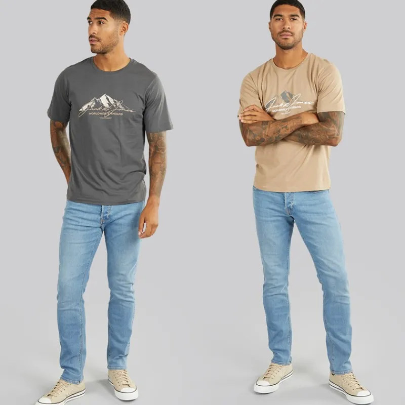 Sale Herre Cover Mountain To Pak T-shirts Asfalt/Silver Mink T-Shirts, Poloer Og Skjorter·Multipakker|Multipakker·T-Shirts Og Undertrøjer
