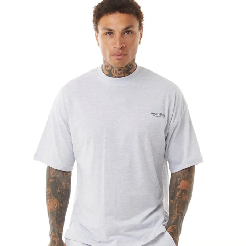 Discount Herre Creative T-shirt Lys Grå Melange T-Shirts, Poloer Og Skjorter·T-Shirts Og Undertrøjer