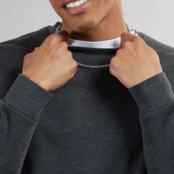 Online Herre Crew Neck Sweatshirt Mørk Antracit Melange Hættetrøjer Og Sweatshirts·Sweatshirts