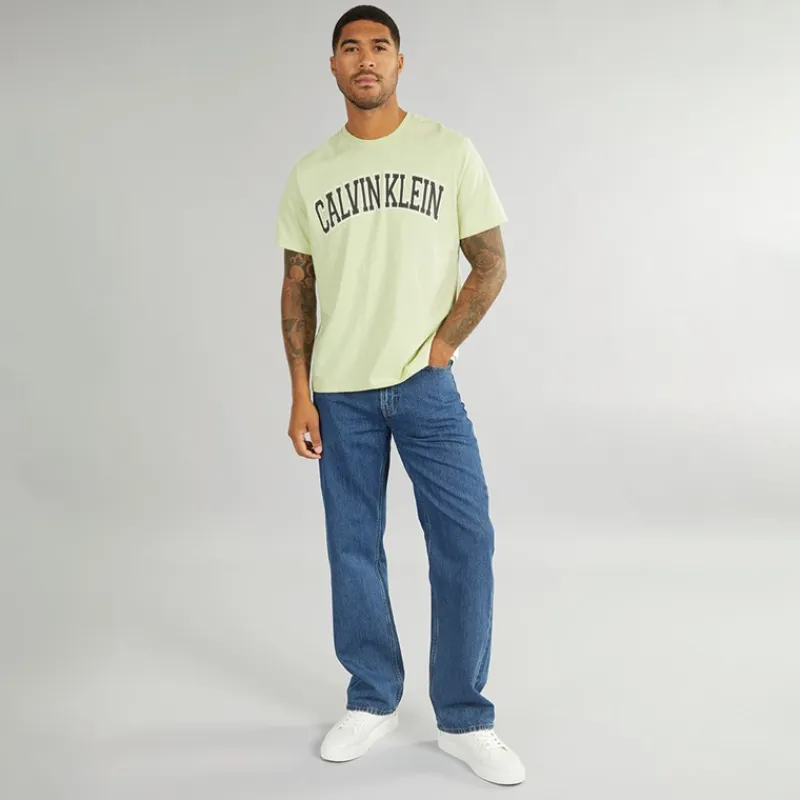 Outlet Herre Curve Varsity Log T-Shirt Aloe Wash T-Shirts, Poloer Og Skjorter·T-Shirts Og Undertrøjer
