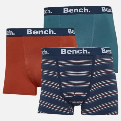Clearance Herre Dairmont Tre Pak Underbukser Garnfarvede Striber / Mørk Rust / Falmet Blågrøn Multipakker·Undertøj|Undertøj, Sokker Og Nattøj·Boxer Shorts