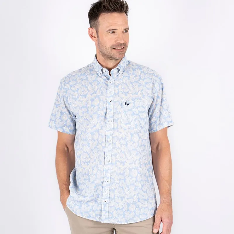 New Herre Darin Kortærmet Skjorte Blå T-Shirts, Poloer Og Skjorter·Skjorter