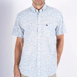New Herre Darin Kortærmet Skjorte Blå T-Shirts, Poloer Og Skjorter·Skjorter