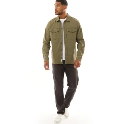 Outlet Herre Dave Stretch Overshirt Støvgrå T-Shirts, Poloer Og Skjorter·Skjorter
