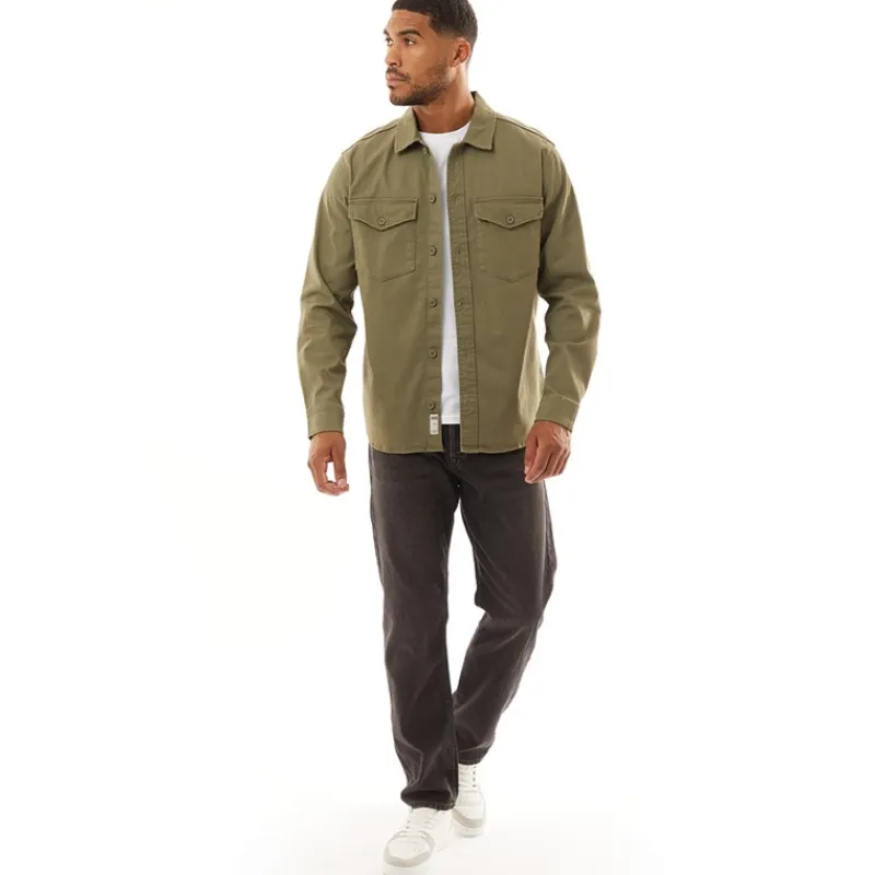 Outlet Herre Dave Stretch Overshirt Støvgrå T-Shirts, Poloer Og Skjorter·Skjorter