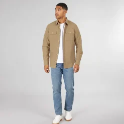 Clearance Herre Dean Ensfarvet Overshirt Stentøj T-Shirts, Poloer Og Skjorter·Skjorter|Jakker Og Frakker·Jakker Og Frakker