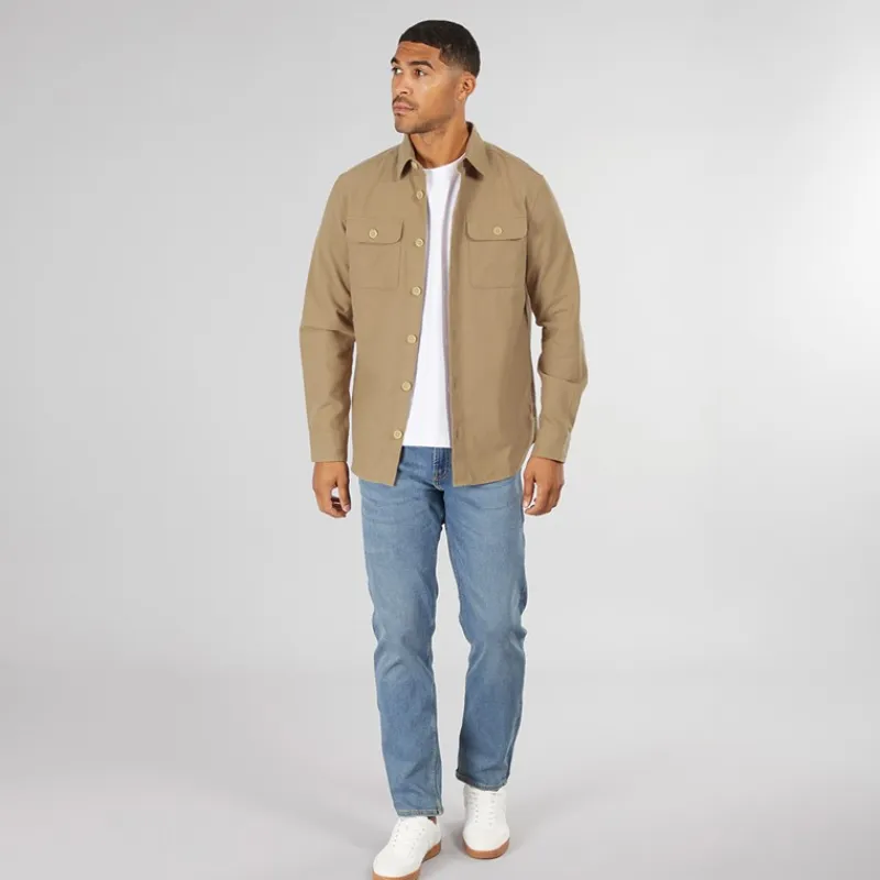 Clearance Herre Dean Ensfarvet Overshirt Stentøj T-Shirts, Poloer Og Skjorter·Skjorter|Jakker Og Frakker·Jakker Og Frakker