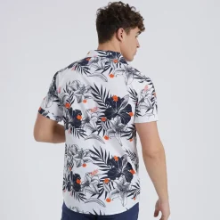 Outlet Herre Dishan Skjorter med korte ærmer Hvid T-Shirts, Poloer Og Skjorter·Skjorter