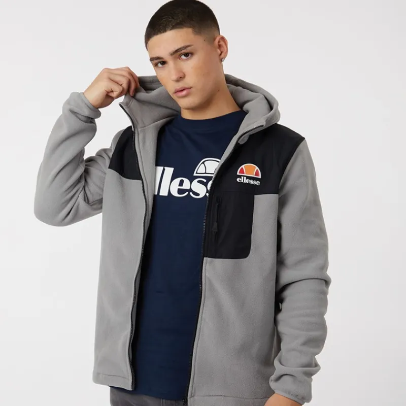 Outlet Herre Drago Fleecejakke med hætte Lysegrå Jakker Og Frakker|Hættetrøjer Og Sweatshirts·Fleecetøj