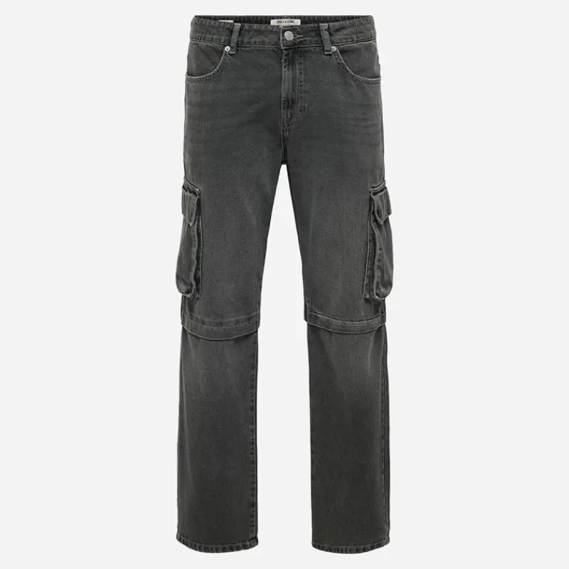 Online Herre Edge Lige Jeans Dark Grey Denim Jeans Og Bukser·Jeans Med Lige Ben|Jeans Og Bukser·Jeans