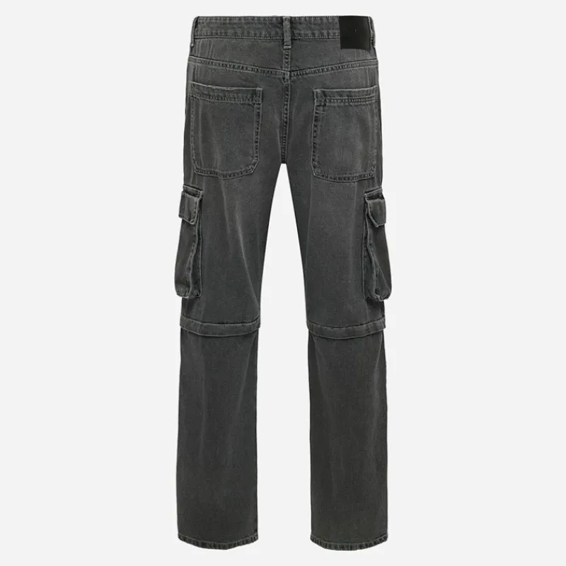 Online Herre Edge Lige Jeans Dark Grey Denim Jeans Og Bukser·Jeans Med Lige Ben|Jeans Og Bukser·Jeans