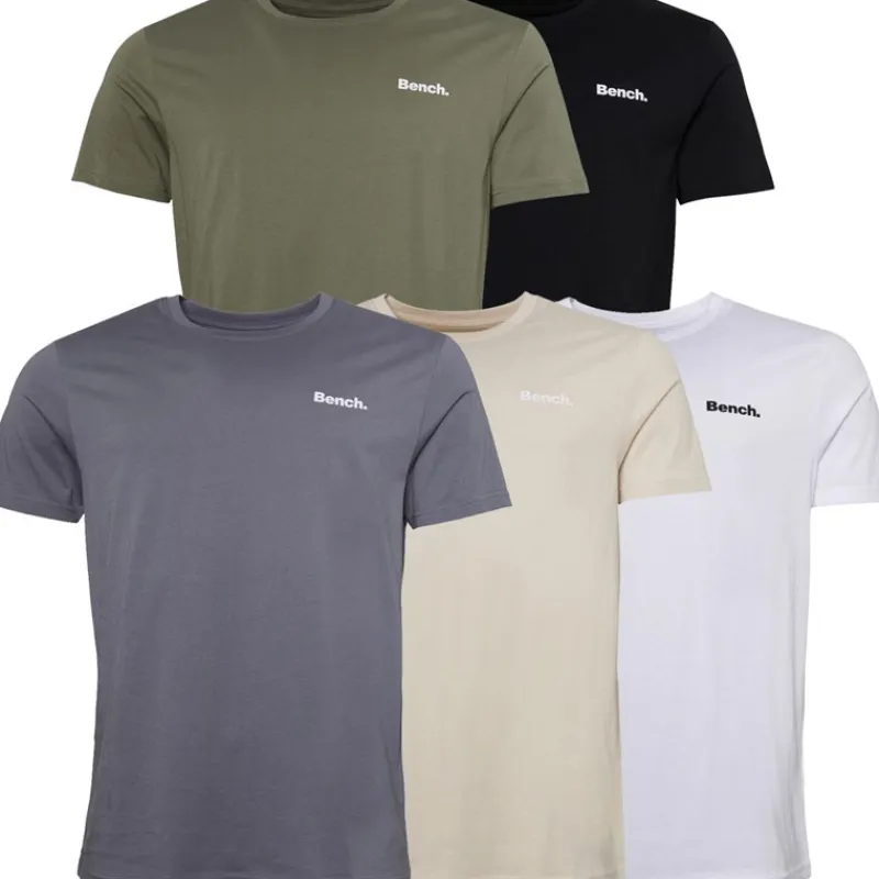 New Herre Envoy Fem-pak T-shirts Sort/Lyse Khaki/Hvid/Sten/Stålgrå T-Shirts, Poloer Og Skjorter·Multipakker|Multipakker·T-Shirts Og Undertrøjer