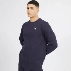 Discount Herre Essentials Lille Logo Rundhals Trøje Mørkeblå Hættetrøjer Og Sweatshirts·Sweatshirts