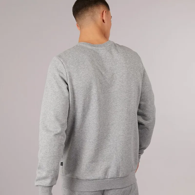 Discount Herre Essentials Stort Logo Crew Neck Sweatshirt Medium Gråmeleret Træning|T-Shirts Og Undertrøjer
