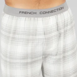 Hot Herre FC flannel bukser Scot Light Grey Melange/​Off White Undertøj, Sokker Og Nattøj·Nattøj