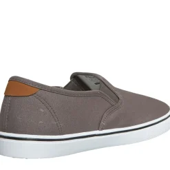 Herre FCUK Dæk Slip On Canvas Pumper Grå Lærredgummisko|Lærredgummisko
