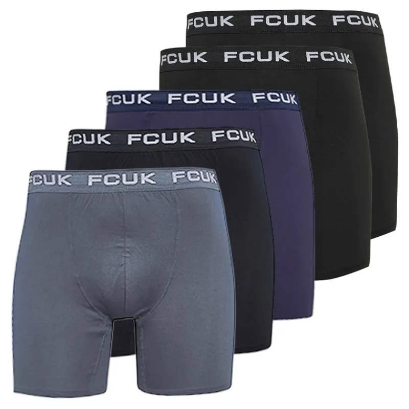 Herre fem pak performance boxershorts Sort/Light Blue/French Blue/Marine/Sort Multipakker·Undertøj|Undertøj, Sokker Og Nattøj·Boxer Shorts