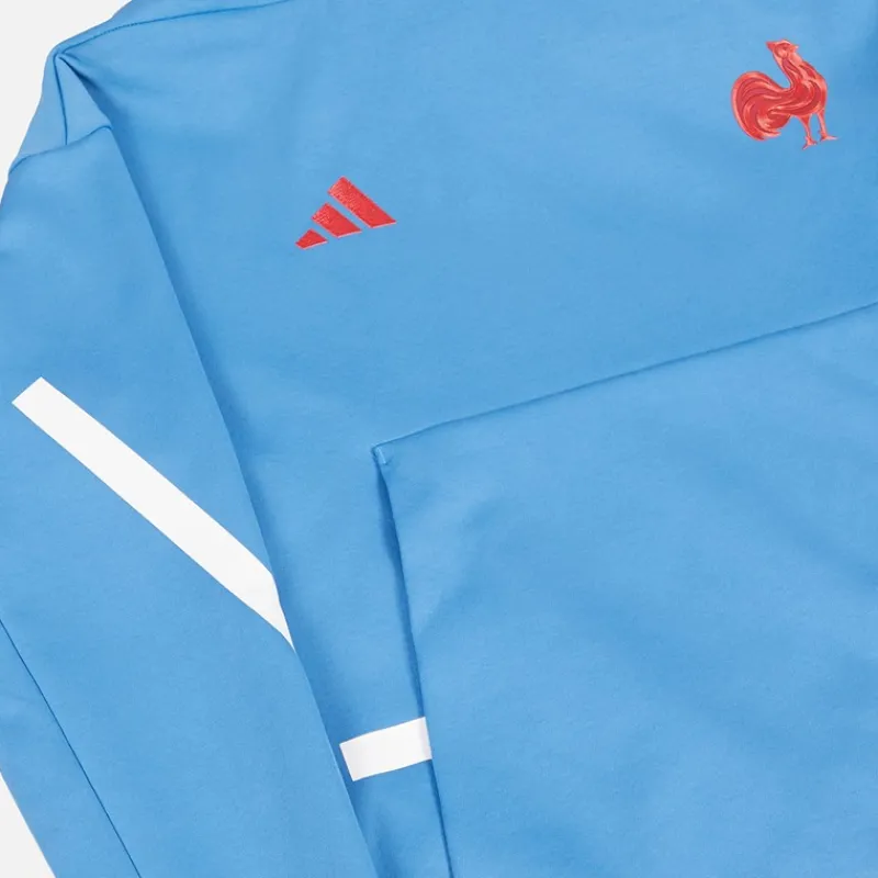 Online Herre FFR Frankrig Rugby Z.N.E. Rejse Hættetrøje Focus Blue Hættetrøjer Og Sweatshirts·Hættetrøjer