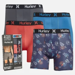 Clearance Herre Fire Pakke Regrind Boxer Briefs Blå /​ Rød Multipakker·Undertøj|Undertøj, Sokker Og Nattøj·Boxer Shorts